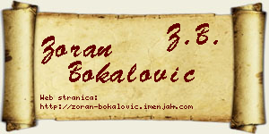 Zoran Bokalović vizit kartica